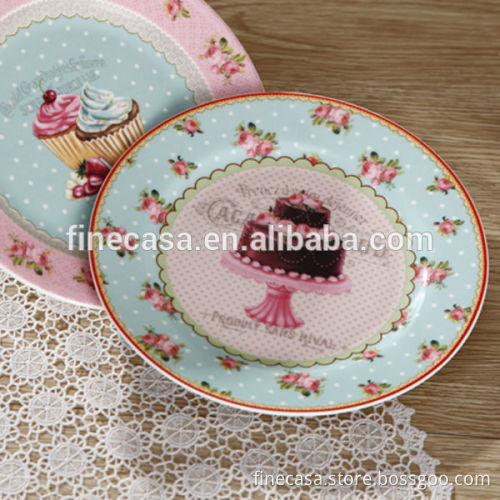 8 Inches Fine New Bone China Porcelain Pie Plate of Ice Cream